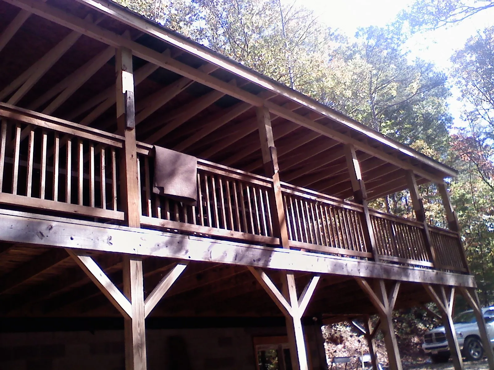 Timber framing under a new elevated porch and deck — Roof Leak Repair in Kerman by Roofing Brothers